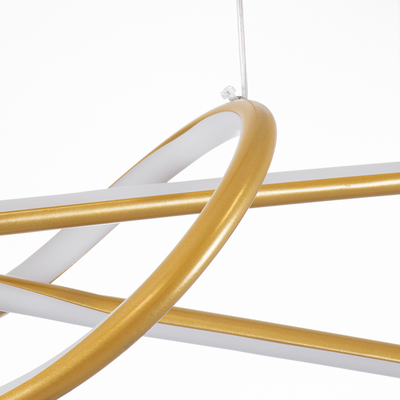 GLOBOSTAR® DOLORES 61282 Μοντέρνο Κρεμαστό Φωτιστικό Οροφής LED 105W 11760lm 300° AC 220-240V IP20 Ρυθμιζόμενο Λευκό CCT με Χειριστήριο από 2700K έως 6000K Dimmable - Lumileds SMD Chip - Χρυσό Βούρτσας - Μ110 x Π17 x Υ17.5cm - 3 Χρόνια Εγγύηση