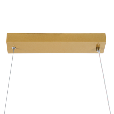 GLOBOSTAR® DOLORES 61282 Μοντέρνο Κρεμαστό Φωτιστικό Οροφής LED 105W 11760lm 300° AC 220-240V IP20 Ρυθμιζόμενο Λευκό CCT με Χειριστήριο από 2700K έως 6000K Dimmable - Lumileds SMD Chip - Χρυσό Βούρτσας - Μ110 x Π17 x Υ17.5cm - 3 Χρόνια Εγγύηση