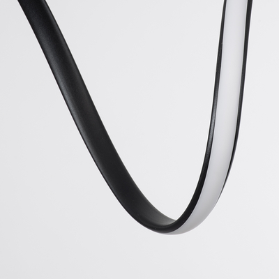 GLOBOSTAR® SPIRALE 61283 Μοντέρνο Κρεμαστό Φωτιστικό Οροφής LED 75W 8400lm 300° AC 220-240V IP20 Ρυθμιζόμενο Λευκό CCT με Χειριστήριο από 2700K έως 6000K Dimmable - Lumileds SMD Chip - Μαύρο Ματ - Μ72 x Π25 x Υ30cm - 3 Χρόνια Εγγύηση