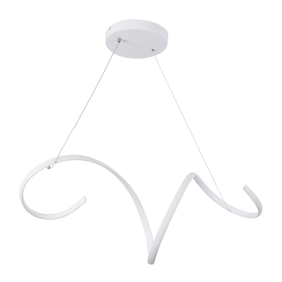 GLOBOSTAR® SPIRALE 61284 Μοντέρνο Κρεμαστό Φωτιστικό Οροφής LED 75W 8400lm 300° AC 220-240V IP20 Ρυθμιζόμενο Λευκό CCT με Χειριστήριο από 2700K έως 6000K Dimmable - Lumileds SMD Chip - Λευκό Ματ - Μ72 x Π25 x Υ30cm - 3 Χρόνια Εγγύηση