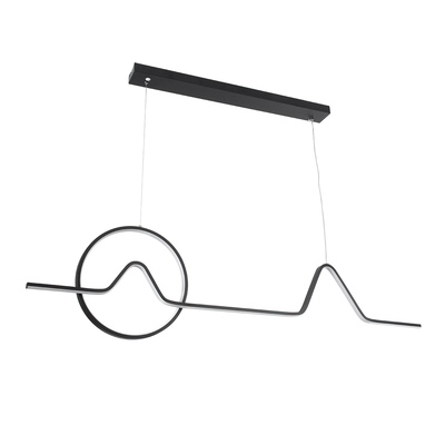 GLOBOSTAR® WINDY 61292 Μοντέρνο Κρεμαστό Φωτιστικό Οροφής LED 67W 7504lm 300° AC 220-240V IP20 Ρυθμιζόμενο Λευκό CCT με Χειριστήριο από 2700K έως 6000K Dimmable - Lumileds SMD Chip - Μαύρο Ματ - Μ120 x Π4 x Υ30cm - 3 Χρόνια Εγγύηση