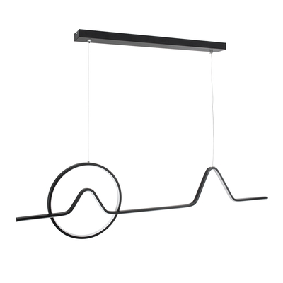 GLOBOSTAR® WINDY 61292 Μοντέρνο Κρεμαστό Φωτιστικό Οροφής LED 67W 7504lm 300° AC 220-240V IP20 Ρυθμιζόμενο Λευκό CCT με Χειριστήριο από 2700K έως 6000K Dimmable - Lumileds SMD Chip - Μαύρο Ματ - Μ120 x Π4 x Υ30cm - 3 Χρόνια Εγγύηση