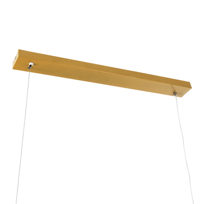 GLOBOSTAR® WINDY 61293 Μοντέρνο Κρεμαστό Φωτιστικό Οροφής LED 67W 7504lm 300° AC 220-240V IP20 Ρυθμιζόμενο Λευκό CCT με Χειριστήριο από 2700K έως 6000K Dimmable - Lumileds SMD Chip - Χρυσό Βούρτσας - Μ120 x Π4 x Υ30cm - 3 Χρόνια Εγγύηση