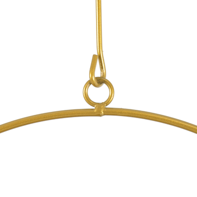 GloboStar® Artificial Garden TILOS 20486 Κρεμαστό Μεταλλικό Κασπώ Γλάστρα - Flower Pot Χρυσό Φ35cm x Υ15cm