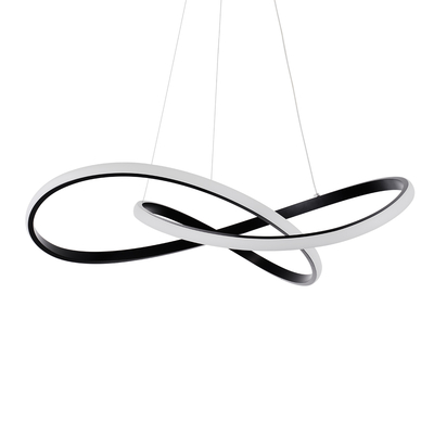 GLOBOSTAR® DEXTER 60913 Μοντέρνο Κρεμαστό Φωτιστικό Οροφής LED 90W 10080lm 300° AC 220-240V IP20 Ρυθμιζόμενο Λευκό CCT με Χειριστήριο από 2700K έως 6000K Dimmable - Lumileds SMD Chip - Μαύρο Ματ - Μ73 x Π73 x Υ16cm - 3 Χρόνια Εγγύηση