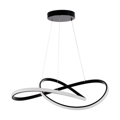 GLOBOSTAR® DEXTER 60913 Μοντέρνο Κρεμαστό Φωτιστικό Οροφής LED 90W 10080lm 300° AC 220-240V IP20 Ρυθμιζόμενο Λευκό CCT με Χειριστήριο από 2700K έως 6000K Dimmable - Lumileds SMD Chip - Μαύρο Ματ - Μ73 x Π73 x Υ16cm - 3 Χρόνια Εγγύηση