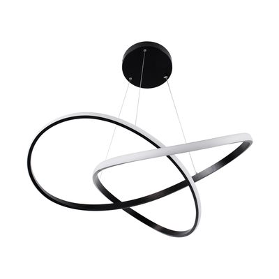 GLOBOSTAR® DEXTER 60913 Μοντέρνο Κρεμαστό Φωτιστικό Οροφής LED 90W 10080lm 300° AC 220-240V IP20 Ρυθμιζόμενο Λευκό CCT με Χειριστήριο από 2700K έως 6000K Dimmable - Lumileds SMD Chip - Μαύρο Ματ - Μ73 x Π73 x Υ16cm - 3 Χρόνια Εγγύηση