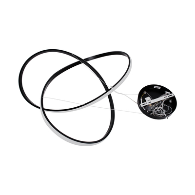 GLOBOSTAR® DEXTER 60913 Μοντέρνο Κρεμαστό Φωτιστικό Οροφής LED 90W 10080lm 300° AC 220-240V IP20 Ρυθμιζόμενο Λευκό CCT με Χειριστήριο από 2700K έως 6000K Dimmable - Lumileds SMD Chip - Μαύρο Ματ - Μ73 x Π73 x Υ16cm - 3 Χρόνια Εγγύηση