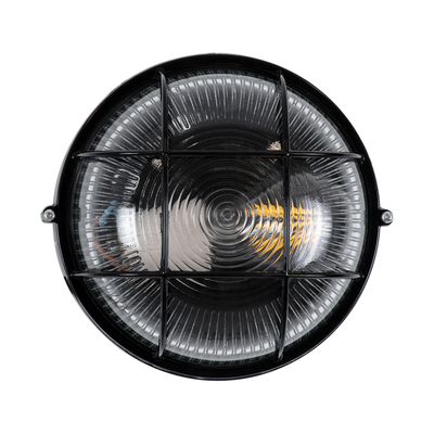 GLOBOSTAR® BOATLIGHT 61586 Vintage Φωτιστικό Καραβοχελώνα Τοίχου & Οροφής με Ντουί 1 x E27 AC 220-240V Αδιάβροχο IP65 - Μαύρο Ματ - Μ17.5 x Π17.5 x Υ9cm