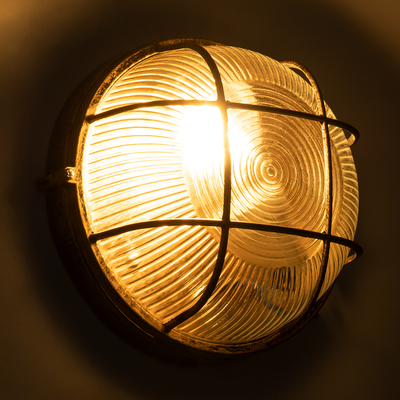 GLOBOSTAR® BOATLIGHT 61587 Vintage Φωτιστικό Καραβοχελώνα Τοίχου & Οροφής με Ντουί 1 x E27 AC 220-240V Αδιάβροχο IP65 - Χάλκινο Εφέ Σκουριάς Ματ - Μ17.5 x Π17.5 x Υ9cm