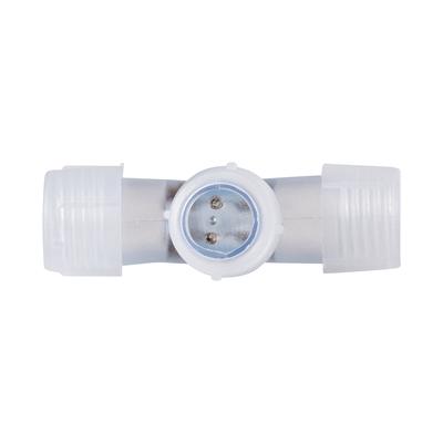 GloboStar® 70661 Σύνδεσμος T για RGB Φωτοσωλήνα LED 360° Degree DC 230V 2 Pin Αδιάβροχος IP68