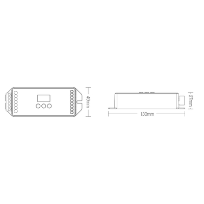 GLOBOSTAR® MiBOXER-DL-X 71423 DC DALI BUS & Push Dimmer / Controller με 5 x 6A 144W Κανάλια DC 12-24V 20A 480W Max IP20 - DALI BUS & Push Dimming - Μ13 x Π5 x Υ2.5cm - 5 Χρόνια Εγγύηση