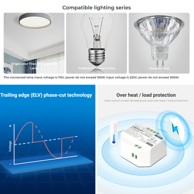 GLOBOSTAR® MiBOXER-TRI-C1 71432 AC Triac RF 2.4Ghz & Push Dimmer με 1 x 1.36A 300W Κανάλι AC 220-240V 1.36A 300W Max IP20 - RF 2.4Ghz & Push Dimming - Μ5 x Π5 x Υ2.3cm - 5 Χρόνια Εγγύηση