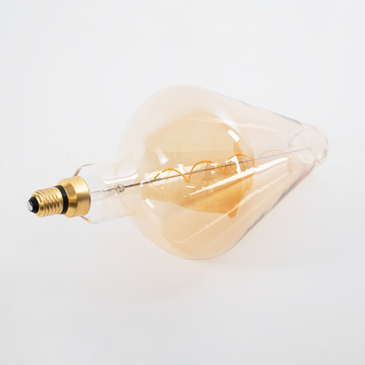 GLOBOSTAR® ROCKET 99022 Λάμπα E27 BA200 LED 6W 420lm 360° AC 220-240V IP20 Ultra Θερμό Λευκό 2200K Dimmable - Soft S Spiral Filament Chip - Μελί - Μ20 x Π20 x Υ41.5cm - 3 Χρόνια Εγγύηση