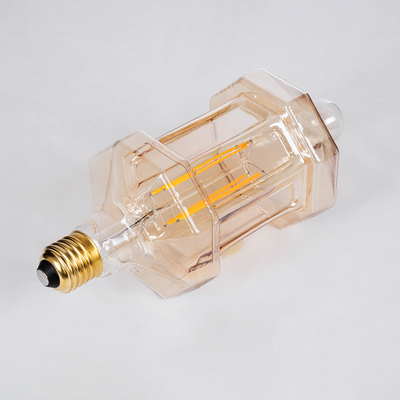 GLOBOSTAR® LANTERN 99026 Λάμπα E27 FT95 LED 8W 650lm 360° AC 220-240V IP20 Ultra Θερμό Λευκό 2200K Dimmable - Long Filament Chip - Μελί - Μ9.5 x Π9.5 x Υ21.5cm - 3 Χρόνια Εγγύηση