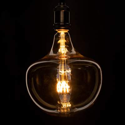 GLOBOSTAR® MAROON 99028 Λάμπα E27 BR200 LED 6W 420lm 360° AC 220-240V IP20 Ultra Θερμό Λευκό 2200K Dimmable - Soft T Spiral Filament Chip - Μελί - Μ20 x Π20 x Υ25.5cm - 3 Χρόνια Εγγύηση