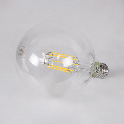 GLOBOSTAR® BUBBLE 99055 Λάμπα E27 G125 LED 12W 1320lm 360° AC 220-240V IP20 Φυσικό Λευκό 4500K Dimmable - Long Filament Chip - Διάφανο - Μ12.5 x Π12.5 x Υ18cm - 3 Χρόνια Εγγύηση