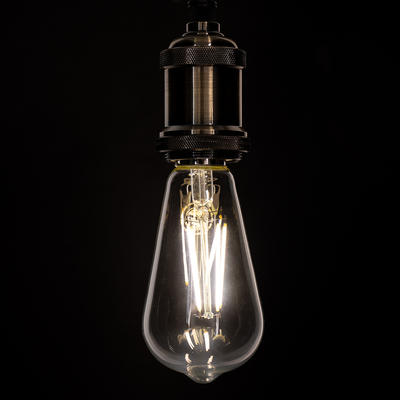 GLOBOSTAR® PEAR 99056 Λάμπα E27 ST64 LED 10W 1100lm 360° AC 220-240V IP20 Φυσικό Λευκό 4500K Dimmable - Long Filament Chip - Διάφανο - Μ6.4 x Π6.4 x Υ14cm - 3 Χρόνια Εγγύηση