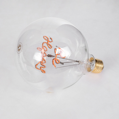 GLOBOSTAR® BE HAPPY 99259 Λάμπα E27 G125 LED 4W 340lm 360° AC 220-240V IP20 Ροζ Dimmable - Filament Chip - Διάφανο - Μ12.5 x Π12.5 x Υ18cm - 3 Χρόνια Εγγύηση