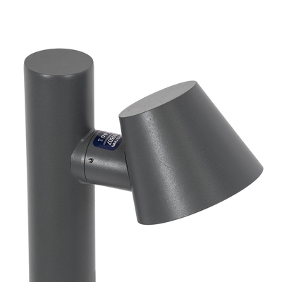 GloboStar® GARDENIA 60510 Φωτιστικό Κήπου - Πάρκου - Πλατείας - Κολωνάκι Αρχιτεκτονικού Φωτισμού Εξωτερικού Χώρου LED 7W 700lm 60° AC220-240V Αδιάβροχο IP65 - Σώμα Αλουμινίου & Tempered Glass - Μ15 x Π18 x Υ180cm - Θερμό Λευκό 2700K - Γκρι Ανθρακί - Bridgelux Chip - 5 Years Warranty