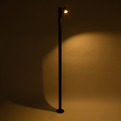 GloboStar® GARDENIA 60511 Φωτιστικό Κήπου - Πάρκου - Πλατείας - Κολωνάκι Αρχιτεκτονικού Φωτισμού Εξωτερικού Χώρου LED 7W 700lm 60° AC220-240V Αδιάβροχο IP65 - Σώμα Αλουμινίου & Tempered Glass - Μ15 x Π18 x Υ180cm - Θερμό Λευκό 2700K - Μαύρο - Bridgelux Chip - 5 Years Warranty