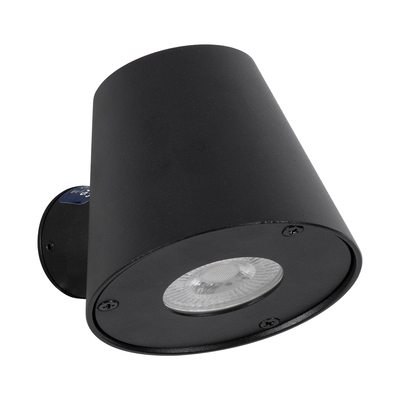 GLOBOSTAR® GARDENIA 60795 Μοντέρνο Φωτιστικό Τοίχου - Απλίκα με Ντουί 1 x GU10 AC 220-240V Αδιάβροχο IP65 - Μαύρο Ματ - Μ9.5 x Π13 x Υ7.7cm