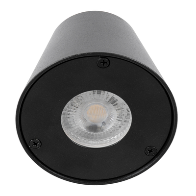 GLOBOSTAR® GARDENIA 60795 Μοντέρνο Φωτιστικό Τοίχου - Απλίκα με Ντουί 1 x GU10 AC 220-240V Αδιάβροχο IP65 - Μαύρο Ματ - Μ9.5 x Π13 x Υ7.7cm