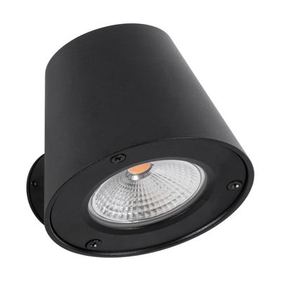 GLOBOSTAR® GARDENIA 60799 Μοντέρνο Φωτιστικό Τοίχου - Απλίκα LED 7W 700lm 60° AC 220-240V Αδιάβροχο IP65 Θερμό Λευκό 2700K - Bridgelux COB Chip & TÜV SÜD Driver - Μαύρο Ματ - Μ9.5 x Π13 x Υ7.7cm - 5 Χρόνια Εγγύηση