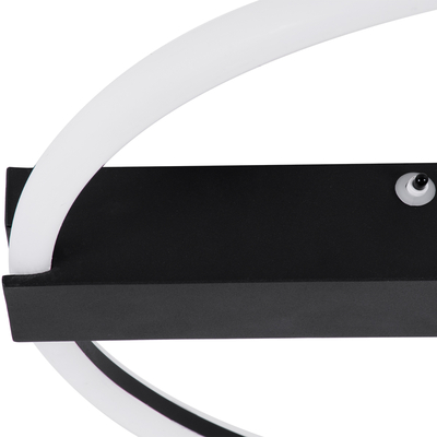 GLOBOSTAR® CINDERELLA 60980 Μοντέρνο Φωτιστικό Οροφής LED 30W 3360lm 360° AC 220-240V IP20 Ρυθμιζόμενο Λευκό CCT με Χειριστήριο από 2700K έως 6000K Dimmable - Lumileds SMD Chip - Μαύρο Ματ - Μ50 x Π50 x Υ5cm - 3 Χρόνια Εγγύηση