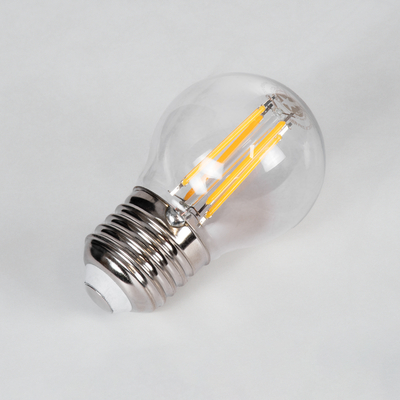 GLOBOSTAR® SPHERE 99005 Λάμπα E27 G45 LED 5W 500lm 360° AC 220-240V IP20 Θερμό Λευκό 2700K Dimmable - Long Filament Chip - Διάφανο - Μ4.5 x Π4.5 x Υ7.5cm - 3 Χρόνια Εγγύηση