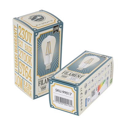 GLOBOSTAR® PEAR 99017 Λάμπα E27 ST64 LED 10W 1000lm 360° AC 220-240V IP20 Θερμό Λευκό 2700K Dimmable - Long Filament Chip - Διάφανο - Μ6.4 x Π6.4 x Υ14cm - 3 Χρόνια Εγγύηση