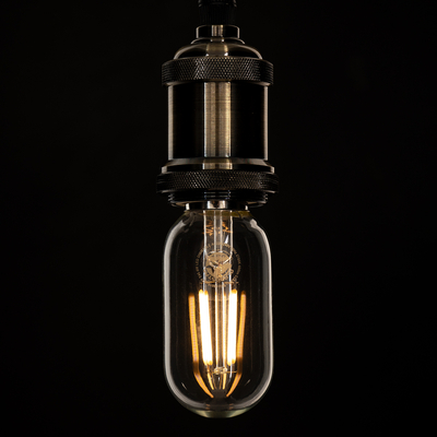 GLOBOSTAR® TUBIS 99018 Λάμπα Σωλήνας E27 T45 LED 4W 400lm 360° AC 220-240V IP20 Θερμό Λευκό 2700K Dimmable - Long Filament Chip - Διάφανο - Μ4.5 x Π4.5 x Υ11cm - 3 Χρόνια Εγγύηση