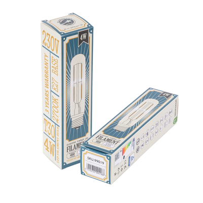 GLOBOSTAR® TUBIS 99019 Λάμπα Σωλήνας E27 T30 LED 4W 400lm 360° AC 220-240V IP20 Θερμό Λευκό 2700K Dimmable - Long Filament Chip - Διάφανο - Μ3 x Π3 x Υ13.5cm - 3 Χρόνια Εγγύηση