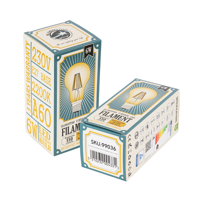 GLOBOSTAR® GLOBE 99036 Λάμπα E27 A60 LED 6W 550lm 360° AC 220-240V IP20 Ultra Θερμό Λευκό 2200K Dimmable - Long Filament Chip - Μελί - Μ6 x Π6 x Υ10.5cm - 3 Χρόνια Εγγύηση