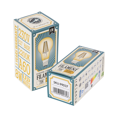 GLOBOSTAR® GLOBE 99037 Λάμπα E27 A60 LED 8W 720lm 360° AC 220-240V IP20 Ultra Θερμό Λευκό 2200K Dimmable - Long Filament Chip - Μελί - Μ6 x Π6 x Υ10.5cm - 3 Χρόνια Εγγύηση