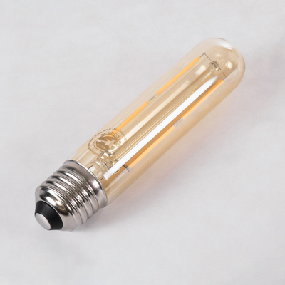 GLOBOSTAR® TUBIS 99049 Λάμπα Σωλήνας E27 T30 LED 4W 350lm 360° AC 220-240V IP20 Ultra Θερμό Λευκό 2200K Dimmable - Long Filament Chip - Μελί - Μ3 x Π3 x Υ13.5cm - 3 Χρόνια Εγγύηση