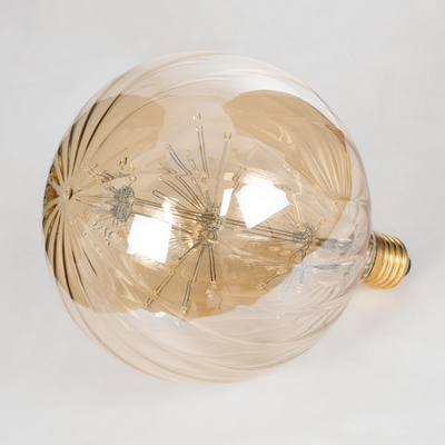 GLOBOSTAR® PUMPKIN 99211 Λάμπα E27 G150 LED 1.6W 140lm 360° AC 220-240V IP20 Ultra Θερμό Λευκό 2200K - Diode HP Filament Chip - Μελί - Μ15 x Π15 x Υ19cm - 3 Χρόνια Εγγύηση