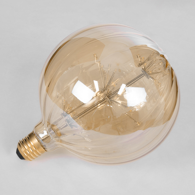 GLOBOSTAR® PUMPKIN 99211 Λάμπα E27 G150 LED 1.6W 140lm 360° AC 220-240V IP20 Ultra Θερμό Λευκό 2200K - Diode HP Filament Chip - Μελί - Μ15 x Π15 x Υ19cm - 3 Χρόνια Εγγύηση