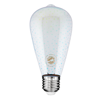 GLOBOSTAR® PEAR 99272 Λάμπα E27 ST64 LED 3W 201lm 360° AC 220-240V IP20 Θερμό Λευκό 2700K Dimmable - Long Filament Chip - Galaxy Mirror Εφέ - Μ6.4 x Π6.4 x Υ14cm - 3 Χρόνια Εγγύηση