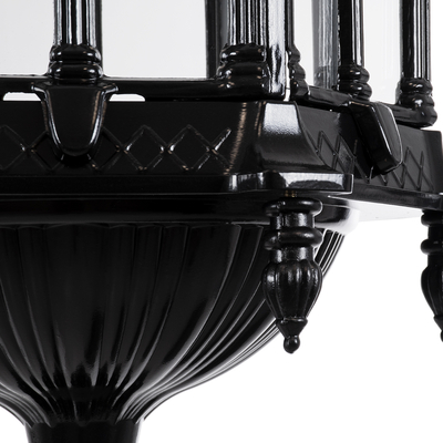 GLOBOSTAR® DARCY 00672 Vintage Κρεμαστό Φωτιστικό Οροφής με Ντουί 1 x E27 AC 220-240V IP20 - Μαύρο & Διάφανο - Μ35 x Π35 x Υ61cm