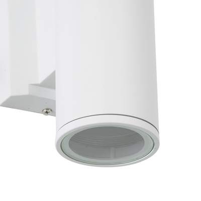 GLOBOSTAR® WALLY 77870 Μοντέρνο Φωτιστικό Τοίχου - Απλίκα με Ντουί 1 x GU10 AC 220-240V Αδιάβροχο IP65 - Λευκό Ματ - Μ6.4 x Π11 x Υ17cm