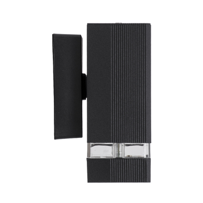 GLOBOSTAR® QUATRO 77892 Μοντέρνο Φωτιστικό Τοίχου - Απλίκα με Ντουί 1 x GU10 AC 220-240V Αδιάβροχο IP65 - Μαύρο Ματ - Μ11 x Π10 x Υ16.5cm
