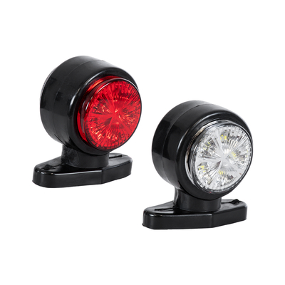 GLOBOSTAR® MARKER 79923 Φώτα Όγκου Οχημάτων LED 3W 200lm 90° DC 10-30V Αδιάβροχο IP65 Ψυχρό Λευκό 6000Κ & Κόκκινο - Μ8 x Π5 x Υ8cm - Πακέτο 2 Τεμαχίων - 1 Χρόνο Εγγύηση