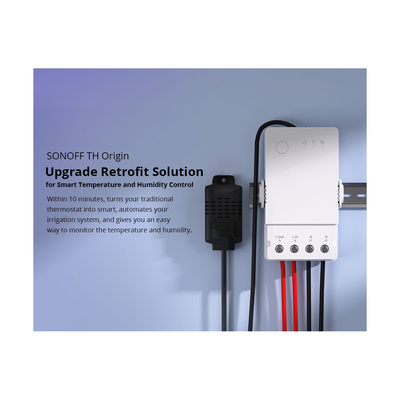 GloboStar® 80082 SONOFF THR320 TH ORIGIN Smart LAN & WiFi 2.4GHz Temperature and Humidity Control AC 100-240V Max 20A
