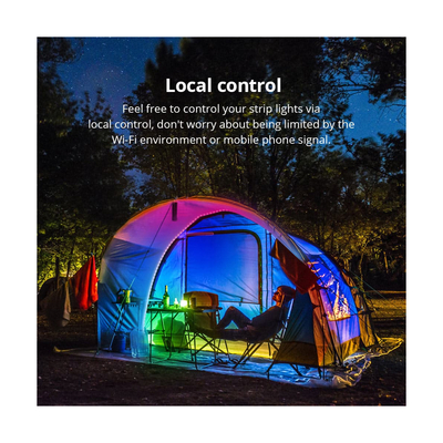 GloboStar® 80099 SONOFF L3-5M-PRO RGBIC Digital IC RGB Smart LED Strip Light WiFi 2.4GHz 90 SMD/M 5050 5m Roll & Power Adapter DC 5V Max 10W