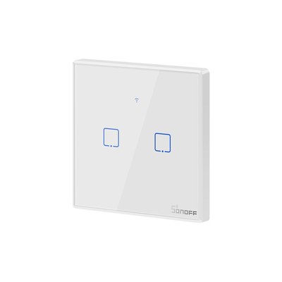 GloboStar® 80131  SONOFF T2EU2C-RF - 433MHz Wireless Smart Wall Touch Button Switch AC 100-240V Max 4A (2A/Way) 2 Way - RF Series