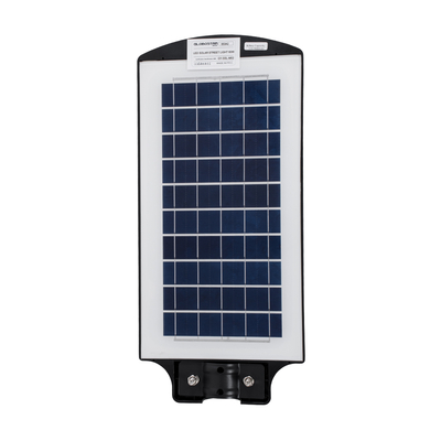 GLOBOSTAR® STREETB 85342 Φωτιστικό Δρόμου LED 60W 3000lm 120° DC 5V με Ενσωματωμένο Φωτοβολταϊκό Panel 6V 9W & Επαναφορτιζόμενη Μπαταρία Li-ion 3.2V 9000mAh με Αισθητήρα Κίνησης-Ημέρας-Νύχτας Αδιάβροχο IP65 Ψυχρό Λευκό 6000K - Μαύρο - Μ22 x Π50 x Υ6cm - 2 Χρόνια Εγγύηση