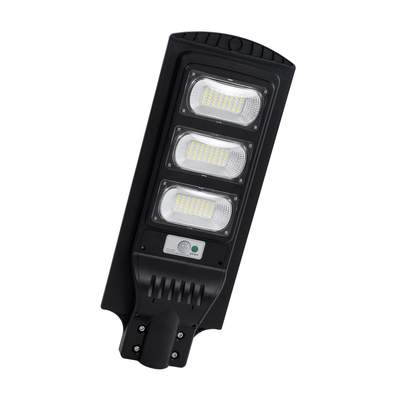 GLOBOSTAR® STREETB 85343 Φωτιστικό Δρόμου LED 90W 4500lm 120° DC 5V με Ενσωματωμένο Φωτοβολταϊκό Panel 6V 12W & Επαναφορτιζόμενη Μπαταρία Li-ion 3.2V 12000mAh με Αισθητήρα Κίνησης-Ημέρας-Νύχτας Αδιάβροχο IP65 Ψυχρό Λευκό 6000K - Μαύρο - Μ24 x Π63 x Υ6cm - 2 Χρόνια Εγγύηση