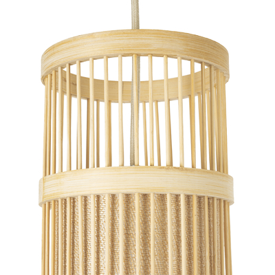 GLOBOSTAR® HIBISCUS 01937 Boho Κρεμαστό Φωτιστικό Οροφής με Ντουί 1 x E27 AC 220-240V IP20 - Μπεζ - Μ13 x Π13 x Υ35cm