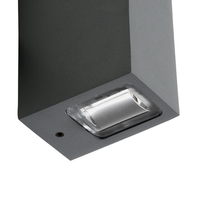 GLOBOSTAR® LINOR 60528 Μοντέρνο Φωτιστικό Τοίχου - Απλίκα LED 10W 1000lm 10° AC 220-240V Αδιάβροχο IP65 Θερμό Λευκό 2700K - Bridgelux COB Chip & TÜV SÜD Driver - Γκρι Ανθρακί Ματ - Μ12.5 x Π6 x Υ4cm - 5 Χρόνια Εγγύηση